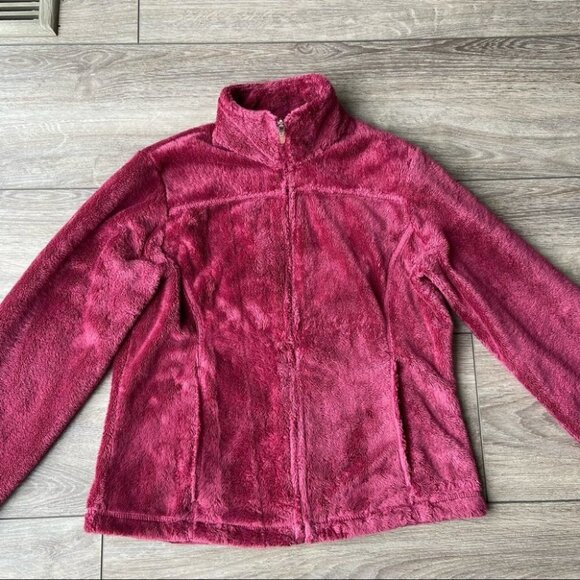 L.L.Bean Vintage Fuzzy Fleece Teddy Jacket  in Burgundy - Picture 3 of 14